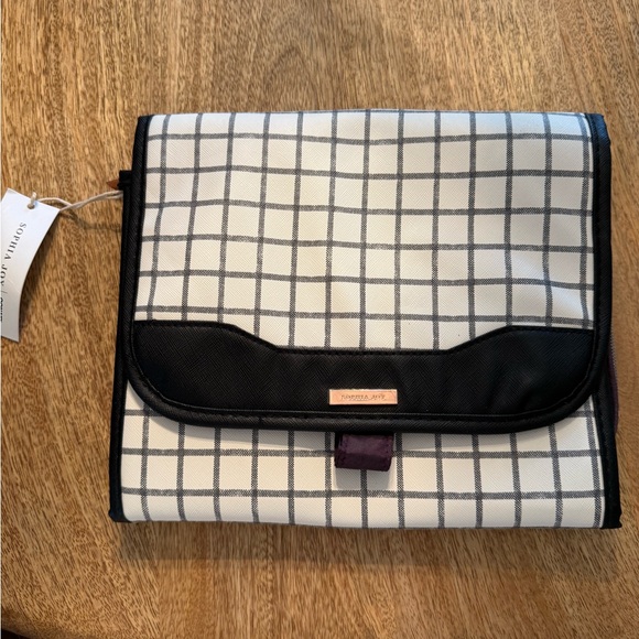 Checkered Cosmetic Bag by Victoria's Village - Black and White - Picture 1 of 4